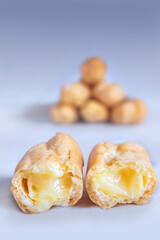 Eclair cake in a cut