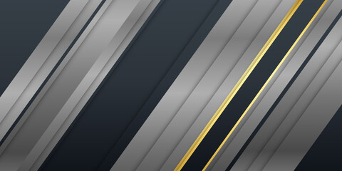 Obraz premium Black abstract geometric background. Modern shape concept. Abstract polygonal pattern luxury black with silver. Black premium background with luxury dark polygonal pattern and silver triangle lines.