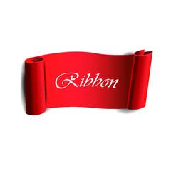 red paper banner isolated on white background. Vector illustration. - Vector
