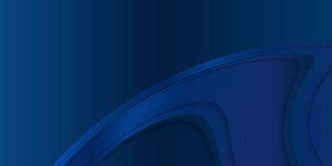 3D modern wave curve abstract presentation background. Luxury paper cut background. Abstract decoration, golden pattern, halftone gradients, 3d Vector illustration. Dark blue background