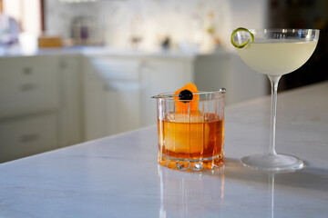 Old fashioned and gimlet