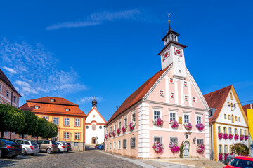 Fototapeta premium Rathaus, Marktplatz, Greding, Deutschland 