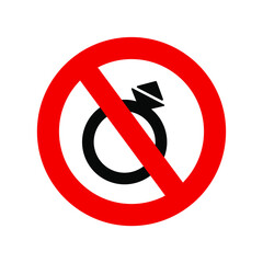 No jewelry forbidden sign vector icon