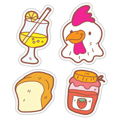 Hand drawn funny stickers
