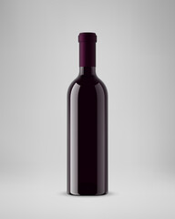 Isolated wine bottle. 3D illustration. Vector illustration