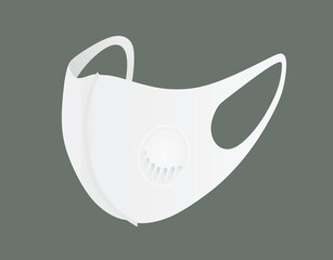 White face mask with filter. vector
