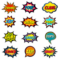 Comic book words. Comic speech bubble set