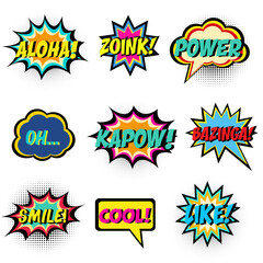 Comic book words. Comic speech bubble set © DesignToonsy