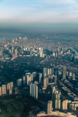 Fototapeta premium aerial view of high rise buildings in Metro Manila.