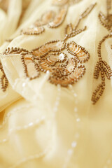 luxury embroidery flowers on light mesh fabric