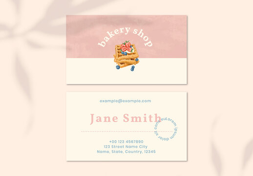 Bakery Shop Business Card Layout