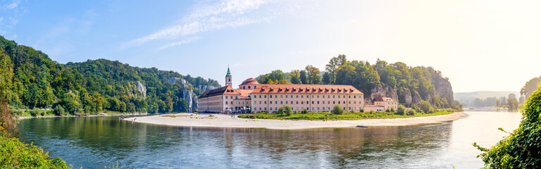 Kloster Weltenburg, Donaudurchbruch, Kelheim, Bayern, Deutschland  - obrazy, fototapety, plakaty