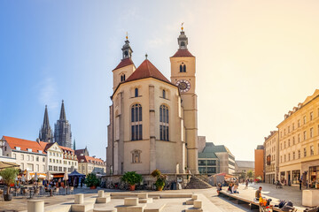 Neupfarrkirche und Dom, Regensburg, Bayern, Deutschland 