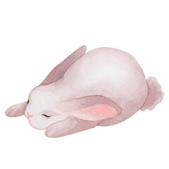 Watercolor grey bunny Happy Easter bunnies design. Easter Rabbit
Cute animals, children's print