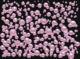 Pink pearls background. 3D Vector illustration.