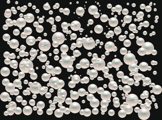 White pearls background. 3D Vector illustration.