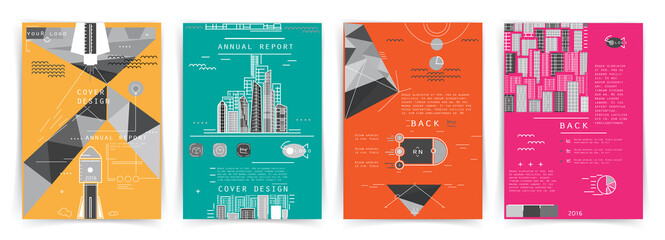 Abstract background creative cover set. Can be used for Collage page, greeting card, invitation, brochure brush strokes style, banner idea, book cover, booklet print, phone case print, Eps10 vector.