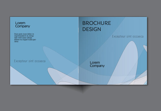 Brochure Cover Layout with Abstract Overlapping Pastel Transparent Shapes