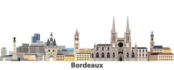 Bordeaux city skyline vector illustration