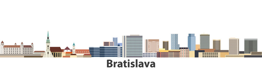 Bratislava city skyline vector illustration