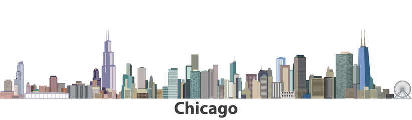 Chicago city skyline vector illustration