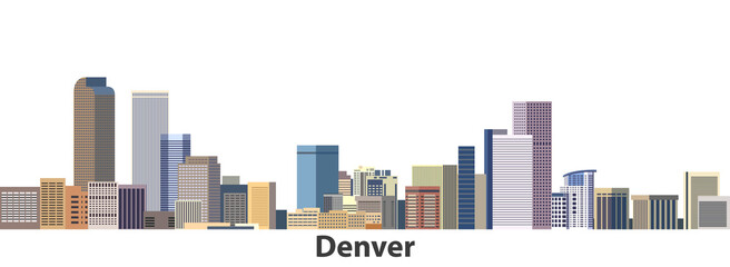 Denver vector city skyline - obrazy, fototapety, plakaty