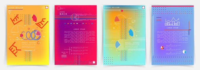 Artistic covers design. Creative colors backgrounds. Trendy futuristic design