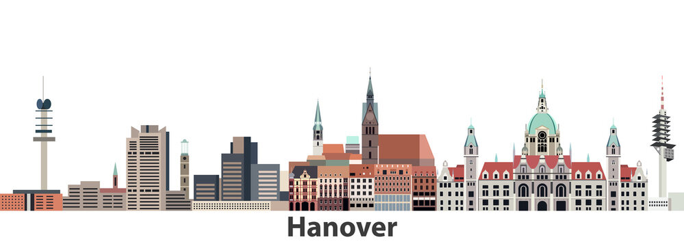 Hanover city skyline vector illustration