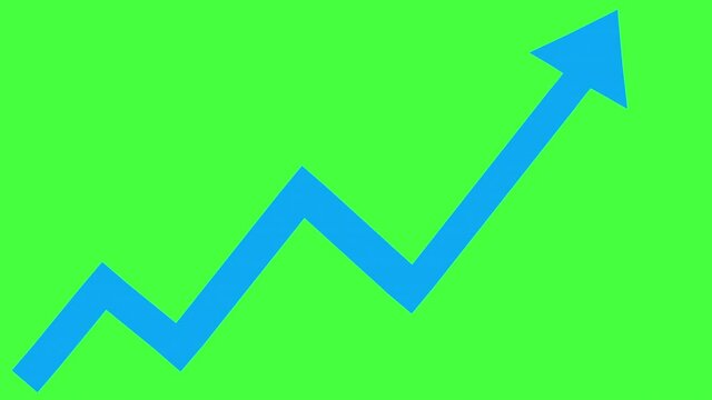 会社の業績が伸びる青色矢印の拡大