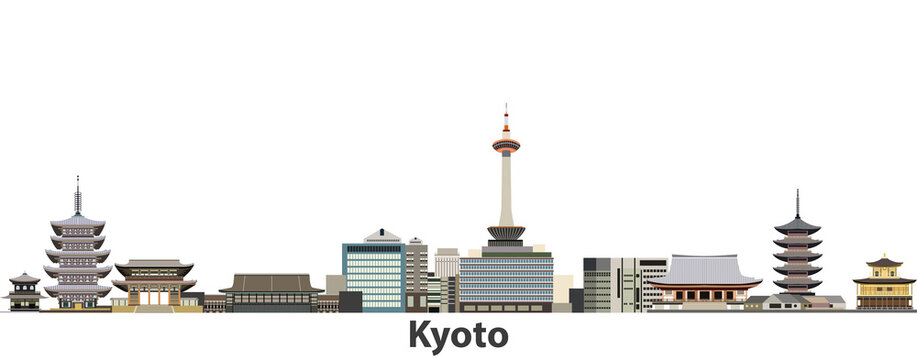 Kyoto Vector City Skyline