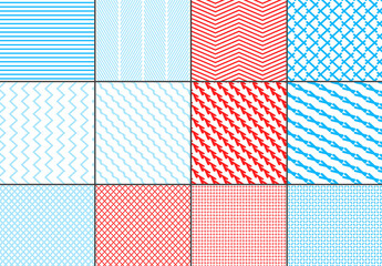 Seamless Bright Geometric Overlay Pattern Set