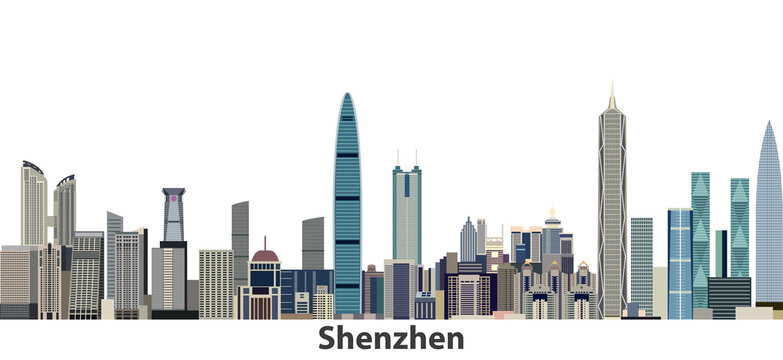 Shenzhen City Skyline Vector Illustration