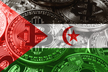 Sahrawi Arab Democratic Republic bitcoin flag, national flag cryptocurrency concept