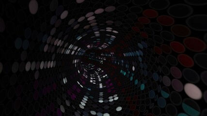 Fototapeta premium Travel Through A Colorful Spheres Tunnel 3d illustration