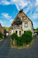 Fototapeta na wymiar Old town of Bruttig-Fankel on the Moselle, Germany.