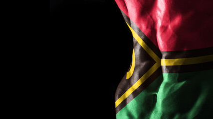 Vanuatu flag on abs muscles, national sport workout, bodybuilding concept