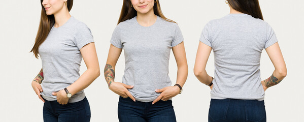 Latin young woman posing with a casual white t-shirt