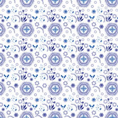 Tribal ornament seamless pattern.Ethnic fabric.Aztec style. Geometric mosaic on the tile.