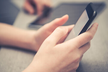 Modern Smartphone Device in Kid Hands