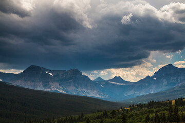 dramatic summer  landscape photo taken in Glacier national Park in Montana.