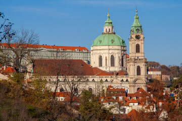 view of the cathedral of st nicholas / Prague, Czech Republic