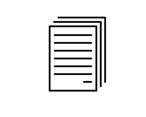 Document vector icon. Black illustration isolated on white background for graphic and web design.
