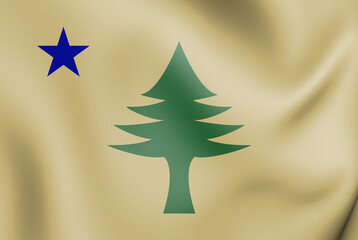 3D Flag of Maine (1901). 3D Illustration. - 419499839