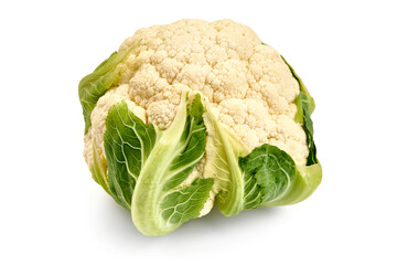 Fresh cauliflower, isolated on white background. High resolution image