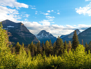 Fototapeta premium dramatic summer landscape photo taken in Glacier national Park in Montana.