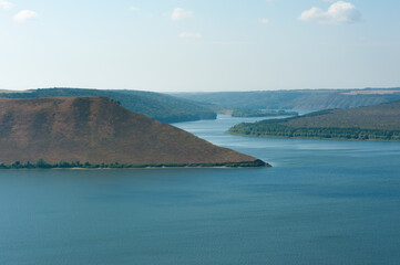 Obraz premium Dniester river valley with picturesque shores