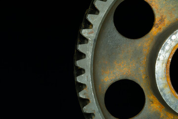 Partially rusted gear.