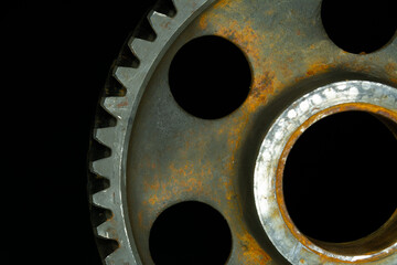 Partially rusted gear.