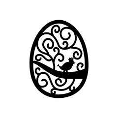 Easter eggs Hand drawn decorative elements in vector for coloring book. Black and white