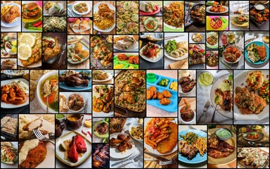 Fototapeta na wymiar World Cuisine Chicken Collage
